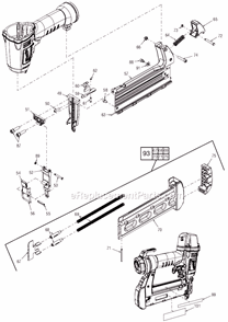 Page B Diagram and Parts List for 7150-21 SER A90B Milwaukee Nailer