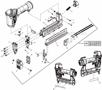 Page B Diagram and Parts List for 7155-21 SER A91A Milwaukee Nailer