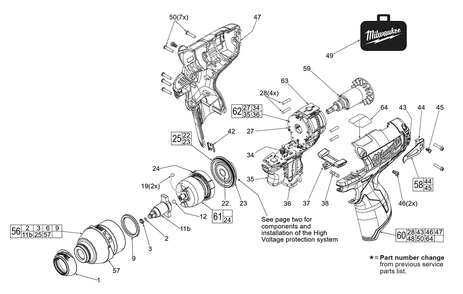 Fig-0 Diagram and Parts List for 2452-059 F12D Milwaukee Impact Driver