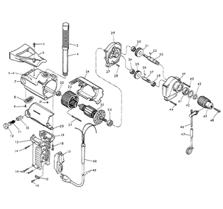 Fig-0 Diagram and Parts List for 1630-1  Milwaukee Electric Drill