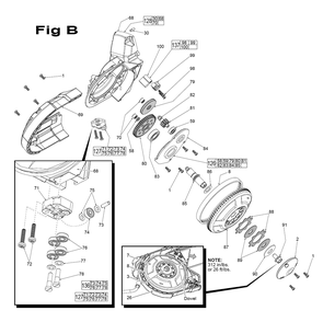 Fig-2 Diagram and Parts List for 2729-20 F83B Milwaukee Band Saw