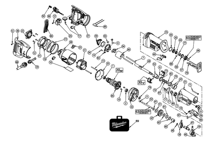 Fig-0 Diagram and Parts List for 6523-55 A75A Milwaukee Saw