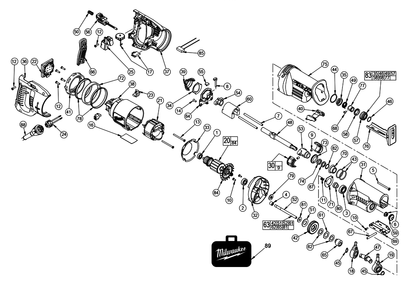 Fig-0 Diagram and Parts List for 6523-51 A65A Milwaukee Reciprocating Saw