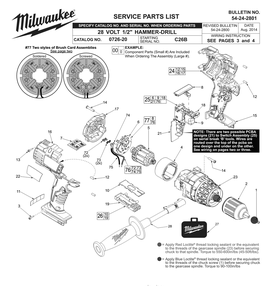 Fig-0 Diagram and Parts List for 0726-20 C26B Milwaukee Cordless Drill