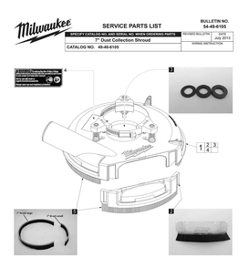 Fig-0 Diagram and Parts List for 49-40-6105  Milwaukee Dust Collector