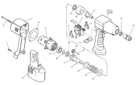 Part Location Diagram of 14-50-0171 Milwaukee SERVICE-12V Motor Assy