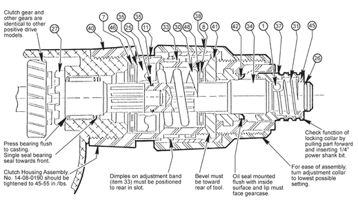 Fig-1 Diagram and Parts List for 6580-20  Milwaukee Electric Drill