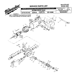 Fig-0 Diagram and Parts List for 6378-4 621-3046 Milwaukee Saw