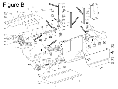Fig-2 Diagram and Parts List for 2736-20 J35A Milwaukee Table Saw