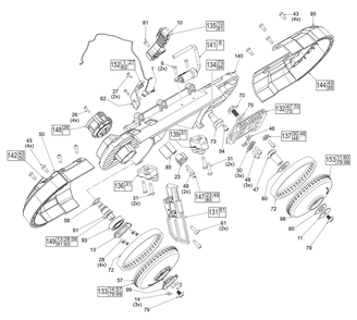 Fig-0 Diagram and Parts List for 2829-20 L17A Milwaukee Band Saw