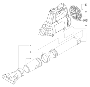 Fig-0 Diagram and Parts List for 0852-20 M16A Milwaukee Leaf Blower / Vacuum