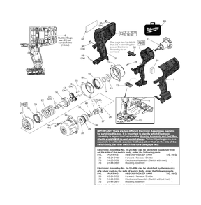Page 1 Diagram and Parts List for 2764-20 F43C Milwaukee Wrench