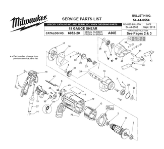 Part Location Diagram of 31-50-0526 Milwaukee Motor Housing