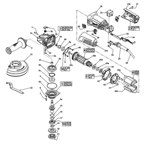 Fig-0 Diagram and Parts List for 6149-59 D10A Milwaukee Angle Grinder