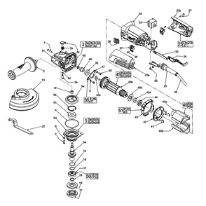 Fig-0 Diagram and Parts List for 6149-59A D11B Milwaukee Angle Grinder