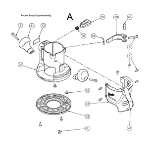 Fig-1 Diagram and Parts List for 5616-24 A19A Milwaukee Router