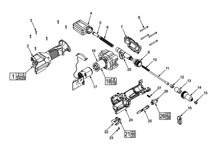 Part Location Diagram of 40-50-2555 Milwaukee Jaw Pusher Spring