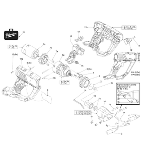 Fig-0 Diagram and Parts List for 2635-20 F86A Milwaukee Nibbler & Shears
