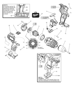Fig-0 Diagram and Parts List for 2602-20  Milwaukee Cordless Drill