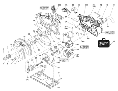 Fig-0 Diagram and Parts List for 2782-20 H87A Milwaukee Circular Saw