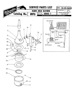 Fig-0 Diagram and Parts List for 8970 SERIES 1 Milwaukee Leaf Blower / Vacuum