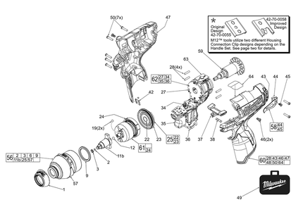 Fig-0 Diagram and Parts List for 2452-059 F12B Milwaukee Impact Driver