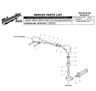 Fig-0 Diagram and Parts List for 48-06-2870  Milwaukee Drill