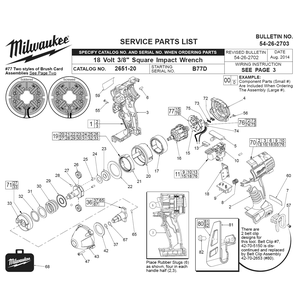 Fig-0 Diagram and Parts List for 2651-22 B77D Milwaukee Impact Driver