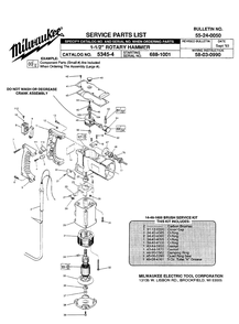 Part Location Diagram of 10-98-6331 Milwaukee Product Label H.D.