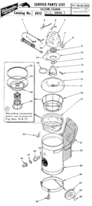 Page A Diagram and Parts List for 8912 SERIES 1 Milwaukee Utility Vacuum