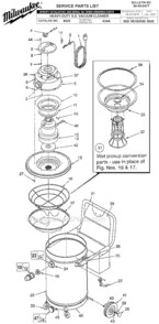 Page A Diagram and Parts List for 8925 SER 634A Milwaukee Utility Vacuum