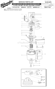 Part Location Diagram of 49-90-0286 Milwaukee Poly Filter
