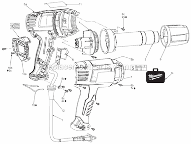 Page A Diagram and Parts List for 8975-6 731A Milwaukee Heat Gun