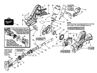 Fig-0 Diagram and Parts List for 2420-20 B56E Milwaukee Reciprocating Saw