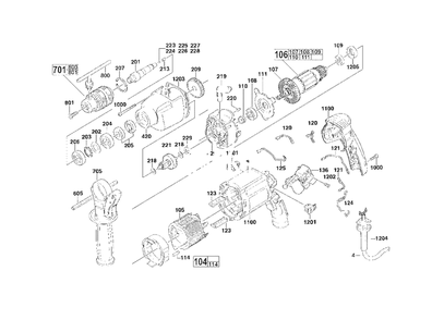1/2-Inch Hammer-Drill Diagram and Parts List for 5381-22  Milwaukee Hammer Drill