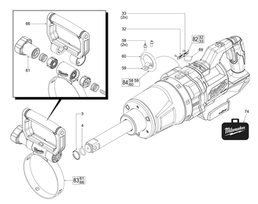 Fig-0 Diagram and Parts List for 2869-20 L12A Milwaukee Impact Driver
