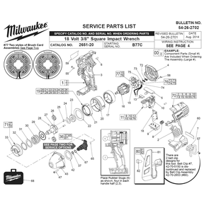 Fig-0 Diagram and Parts List for 2651-22 B77C Milwaukee Impact Driver