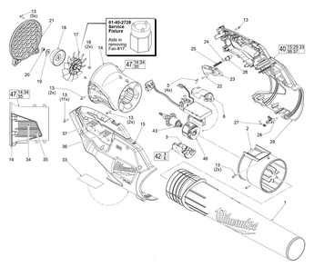 Part Location Diagram of 40-50-0277 Milwaukee Lock- On Spring