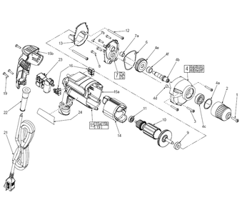 Fig-0 Diagram and Parts List for 0240-20  Milwaukee Electric Drill