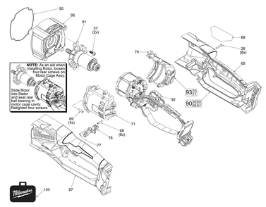 Fig-1 Diagram and Parts List for 2811-20 K58A Milwaukee Drill