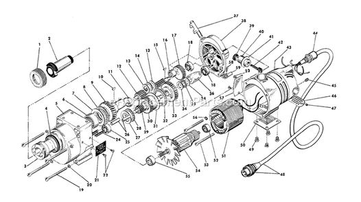 Page A Diagram and Parts List for 4297-1 505-1001 Milwaukee Electric Drill