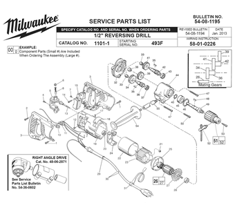 Part Location Diagram of 23-66-1871 Milwaukee Reversing Switch Assembly