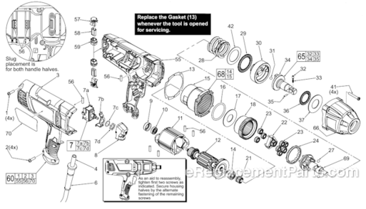 Part Location Diagram of 14-73-0455 Milwaukee Anvil Assembly
