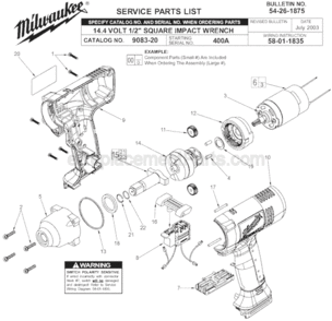 Part Location Diagram of 34-40-0980 Milwaukee O-ring