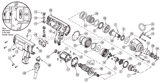 Page A Diagram and Parts List for 9096-20  Milwaukee Impact Driver