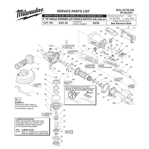 Part Location Diagram of 18-07-0300 Milwaukee Field Assembly