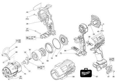 Fig-0 Diagram and Parts List for 2962P-20 L80A Milwaukee Impact Driver