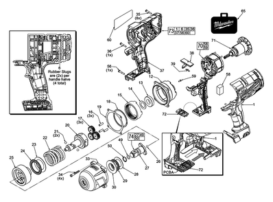 Fig-0 Diagram and Parts List for 2764-059 F80A Milwaukee Impact Driver
