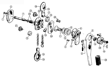 Fig-0 Diagram and Parts List for 9689-20  Milwaukee Hoist & Winch
