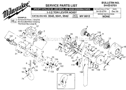 Part Location Diagram of 14-47-0250 Milwaukee Latch Kit